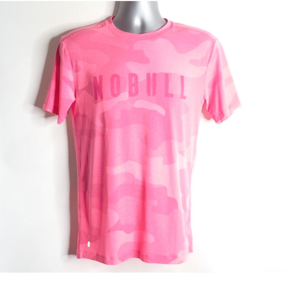 NOBULL Men's Pink Camo Graphic Short Sleeve Training T-Shirt Small Workout